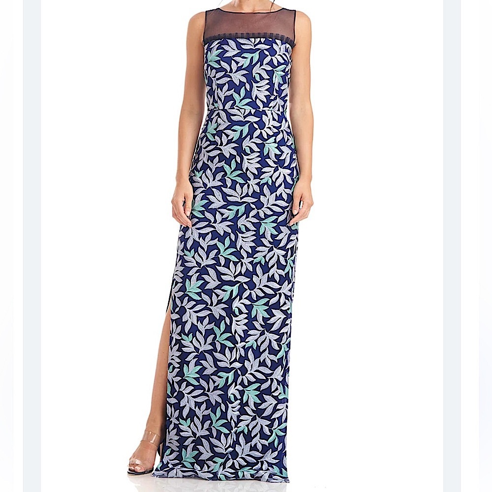 JS Collections leighton illusion column gown